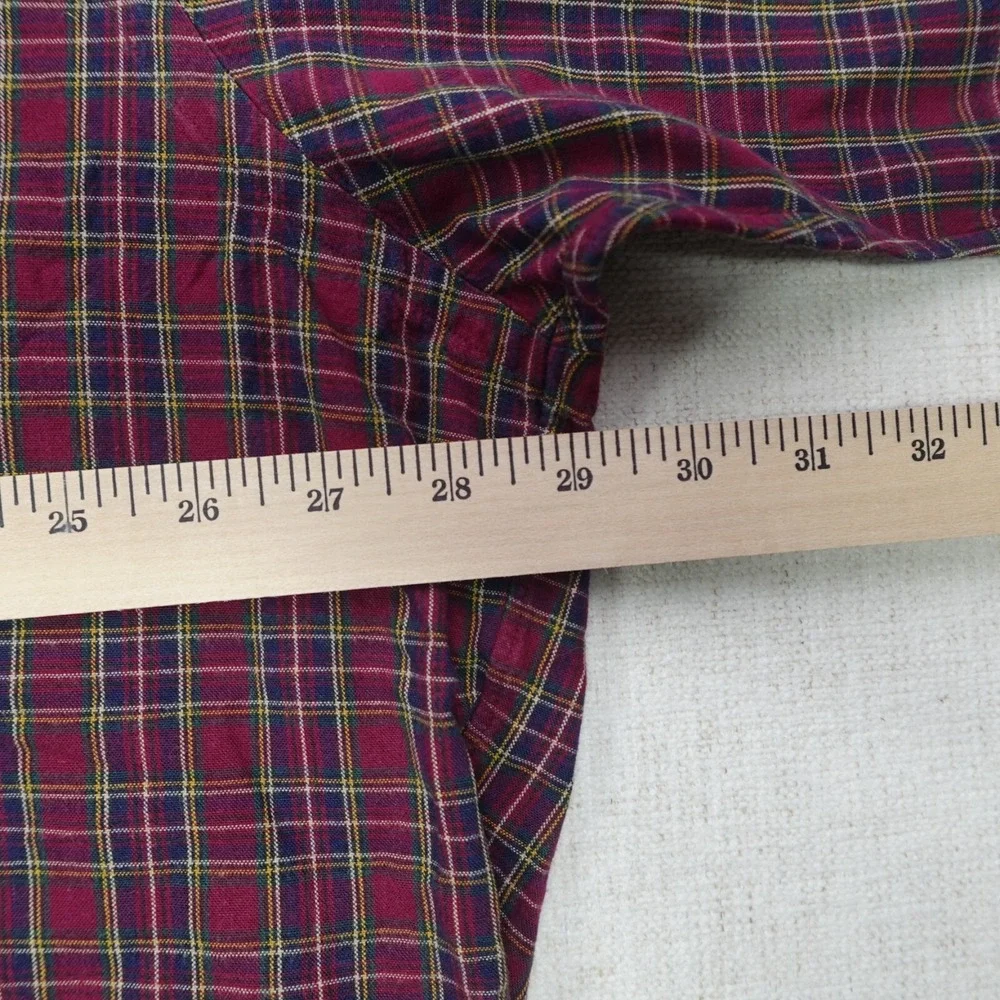 Ralph Lauren Golf Tilden Button Down Shirt XXL Red Plaid Tartan Long Sleeve Y2K - Picture 5 of 10